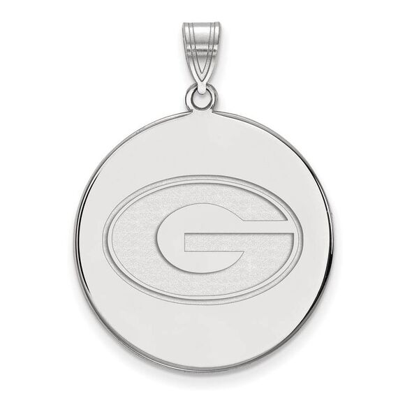 14k White Gold U. of Georgia XL Disc 'G' Pendant